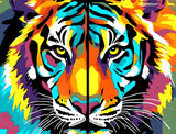 Malen nach Zahlen Tiger Portrait Tiere TierKunst - 2-teilig (Triptychon)