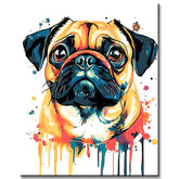 Malen nach Zahlen Mops Portrait Moderne TierKunst
