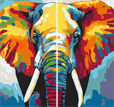 Malen nach Zahlen Großer Elefant Portrait Moderne TierKunst - 2-teilig (Duo)