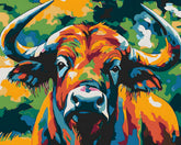 Malen nach Zahlen Großer Bulle Portrait Moderne TierKunst