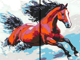 Malen nach Zahlen Rotes Pferd Moderne TierKunst - 2-teilig (Duo)