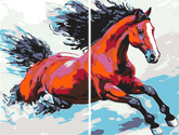Malen nach Zahlen Rotes Pferd Moderne TierKunst - 2-teilig (Duo)