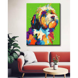 Malen nach Zahlen Bunte Tierwelt Hund Portrait