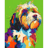 Malen nach Zahlen Bunte Tierwelt Hund Portrait