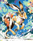 Malen nach Zahlen Hase Kunst Ostern