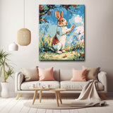 Malen nach Zahlen Hase mit Schmetterlingen im Sommer