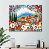 Malen nach Zahlen Bilder Abstrakter Baum mit Lampions Triptychon