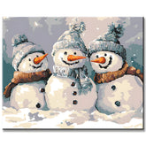 Malen nach Zahlen Weihnachten Schneemann Gruppe