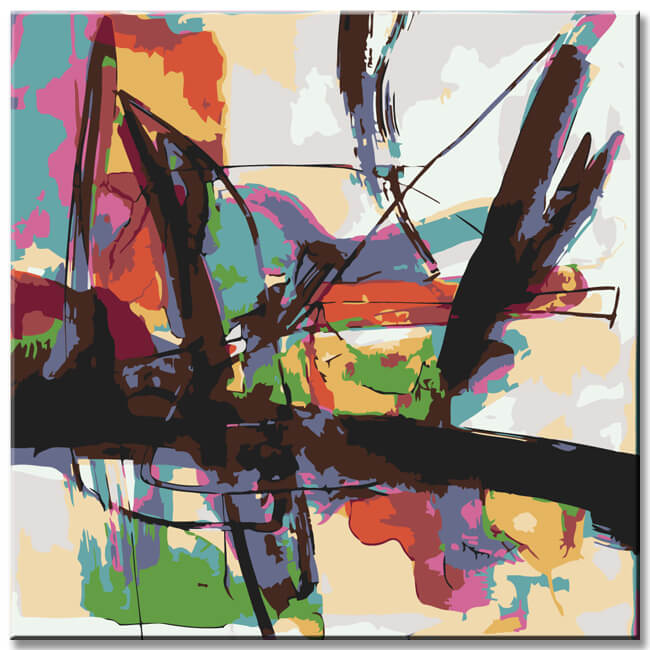 Malen nach Zahlen Abstrakt Morgenblüten I