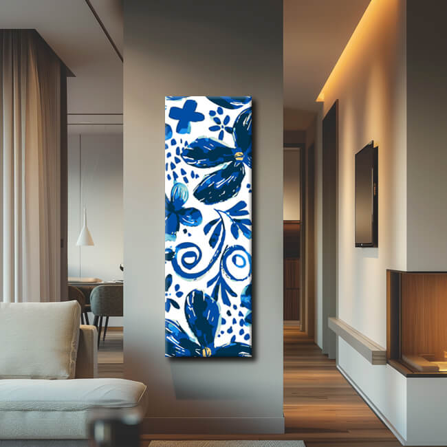 Malen nach Zahlen Blaues Blumenpanel