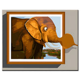 Malen nach Zahlen Tierkunst 3D Elefant