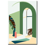 Malen nach Zahlen Kunst Minimalismus Grünes Haus Interieur