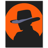 Malen nach Zahlen Kunst Minimalismus Schwarze Person mit Hut