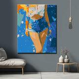 Malen nach Zahlen Kunst Minimalismus Orange Personen
