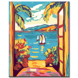 Malen nach Zahlen Kunst Blick aufs Meer