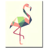 Malen nach Zahlen Kunst Polygon Stil Flamingo