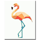 Malen nach Zahlen Kunst Polygon Stil Flamingo