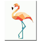Malen nach Zahlen Kunst Polygon Stil Flamingo