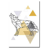 Malen nach Zahlen Kunst Strichzeichung Geometrie Polygon Heulender Wolf