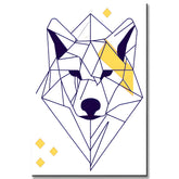 Malen nach Zahlen Kunst Strichzeichung Geometrie Polygon Wolf