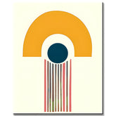 Malen nach Zahlen Kunst Minimalismus Blaue Kugel auf gelber Halbkugel