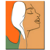 Malen nach Zahlen Kunst Minimalismus Silhouette halbes farbiges Gesicht einer Frau