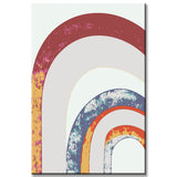 Malen nach Zahlen Kunst Minimalismus Halber Mond und Regenbogen