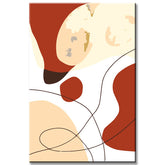 Malen nach Zahlen Minimalismus Zeichnung und bunte Blätter