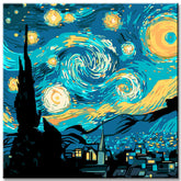 Malen nach Zahlen Kunst Abstrakt Kunst blaue und gelbe Leuchtbälle zweiteilig