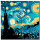 Malen nach Zahlen Kunst Abstrakt Kunst blaue und gelbe Leuchtbälle zweiteilig