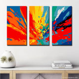 Malen nach Zahlen Moderne Kunst Farbenexplosion 3-teilig Triptychon