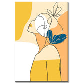 Malen nach Zahlen Minimalismus Strichzeichnung Frau Blume