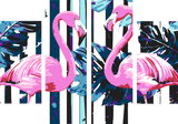 Malen nach Zahlen Abstrakte Kunst Flamingos 4-teilig