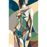Malen nach Zahlen Akt Frau Geometrisch Elegant Modern Stilvoll