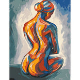 Malen nach Zahlen Akt Frau Ruecken Bunt Expressiv Kunst