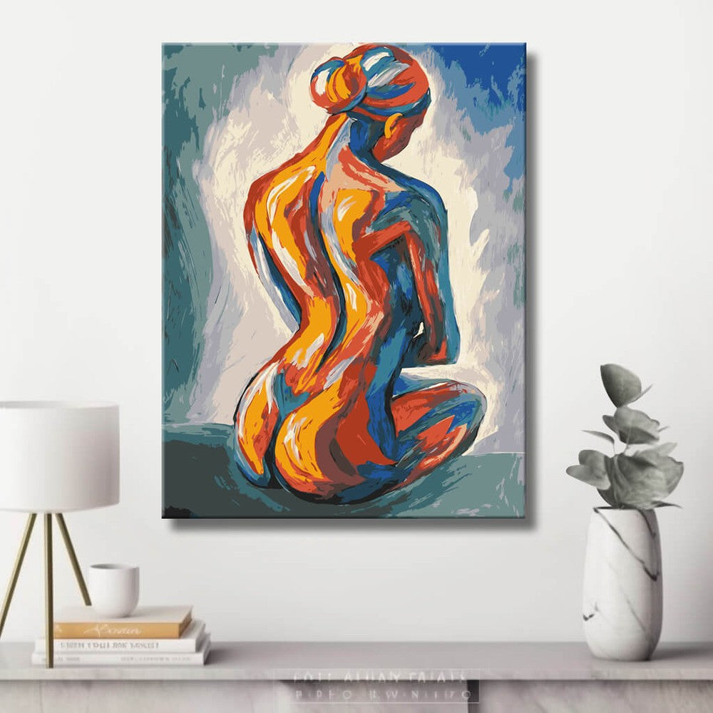 Akt Frau Rücken expressiv DIY Kunst Deko modernes Wandbild