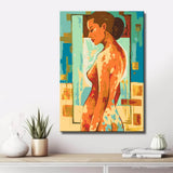 Malen nach Zahlen Akt Frau modern bunt DIY Kunst Deko modernes Wandbild
