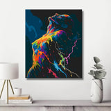 Malen nach Zahlen Akt Frau bunt dynamisch DIY Kunst Deko modernes Wandbild
