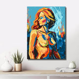 akt frau abstrakt extrem bunt DIY Kunst Deko modernes Wandbild