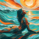 Akt Frau Meer Sonnenuntergang