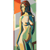Malen nach Zahlen Akt Frau Stehend Modern Geometrisch Bunt