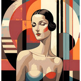 Malen nach Zahlen Akt Frau Art Deco Geometrisch Modern Elegant