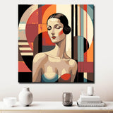 Akt Frau geometrisch Art Deco DIY Kunst Deko modernes Wandbild