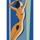 Malen nach Zahlen Akt Frau Minimalistisch Geometrisch Blau Modern