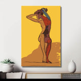 Akt Frau gelb Kontrast DIY Kunst Deko modernes Wandbild