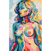 Malen nach Zahlen Akt Frau Abstrakt Bunt Portrait Modern Kreativ