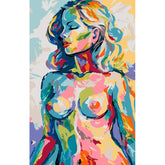 Akt Frau bunt abstrakt Portrait