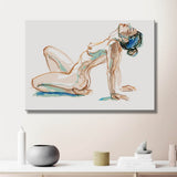 Akt Frau Pose dynamisch DIY Kunst Deko modernes Wandbild
