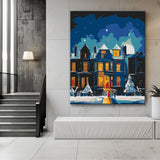 Malen nach Zahlen Weihnachten Haus im Winter Heiligabend