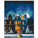 Malen nach Zahlen Weihnachten Haus im Winter Heiligabend